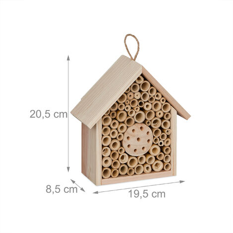 Relaxdays Bee Hotel Wild Insect Nature Reserve House Habitat Hang