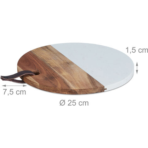 Relaxdays Set Of 4 Pizza Boards, Natural Bamboo, 32 Cm, Serving Plate Round Platter Cheese Charcuterie Natural 72288327 - View #5