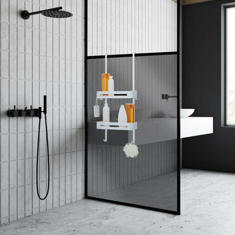 32.5cm Modern Bathroom Over The Door Shower Caddy with Storage