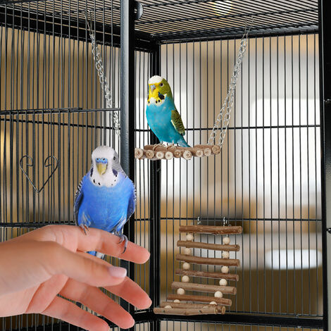 Budgie Toys 2-Pack Bird Cage Swing Perches With Mirrors For
