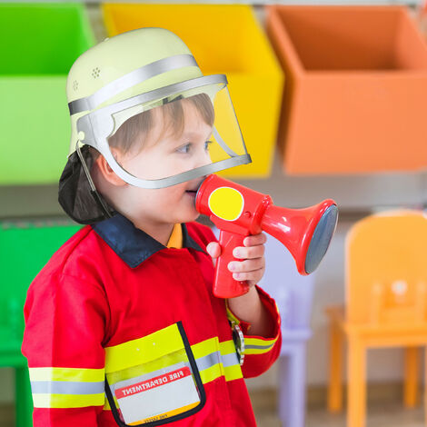 Relaxdays Kids Fireman Helmet, Adjustable, Flip Visor, Firefighter Hat ...