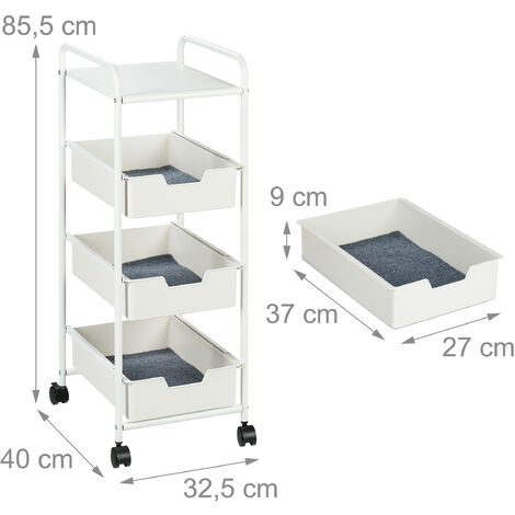 Relaxdays Serving Trolley, 4 Castors, 2 Shelves, HWD: 79 X 45 X 65.5 Cm
