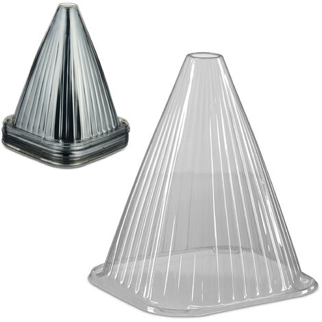 Relaxdays 32x Plant Cover, Snail and Frost Protection, HxWxD: 22 x 19 x 19 cm, Greenhouse Propagation Cones, PVC, Grey (1/5)