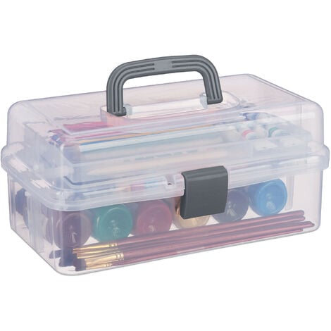 Relaxdays Storage Box with 9 Compartments, Sorting for Craft & Art