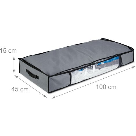 Relaxdays Vacuum Bag, 2x Set Underbed Storage, HxWxD: 15 X 100 X 45 Cm ...