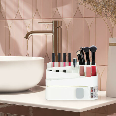 Relaxdays Make-Up Organiser, 18 Compartments, Cosmetic Storage, Plastic ...