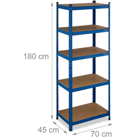 Relaxdays Heavy-Duty, Max. Load 875 Kg, 5 Shelves, Garage, Steel