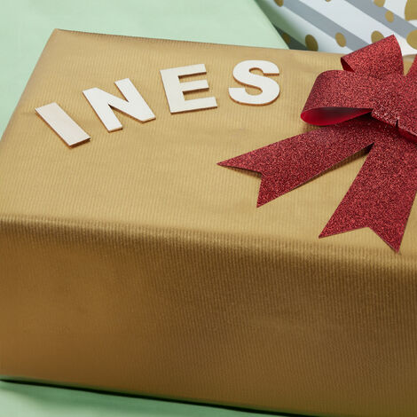 Relaxdays Wooden Letter Set, 104 Pieces, Capital A-Z, Signs, 5 Cm High Xl Letters For Crafting Decorative Alphabet Colourful 81495016