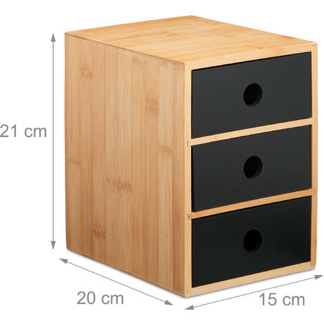 Relaxdays Desk Organiser, 2 Drawers, Bamboo & MDF, HxWxD - View #10
