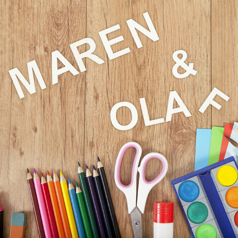 Relaxdays Wooden Letter Set, 104 Pieces, Capital A-Z, Signs, 5 Cm High Xl Letters For Crafting Decorative Alphabet Colourful 81495016