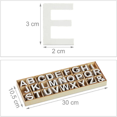 Relaxdays Wooden Letter Set, 104 Pieces, Capital A-Z, Signs, 5 Cm High Xl Letters For Crafting Decorative Alphabet Colourful 81495016