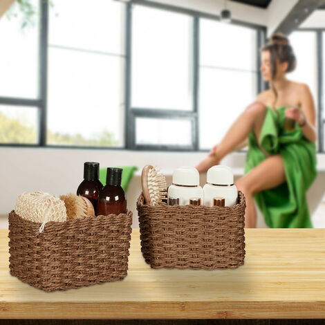 StorageWorks Hand-Woven Jumbo Storage Baskets With Wooden Handles, Seagrass Wicker - View #3