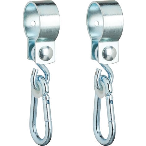 Relaxdays Swing Hooks with Carabiners, Set of 2, Cuff Fasteners, 50 mm ...