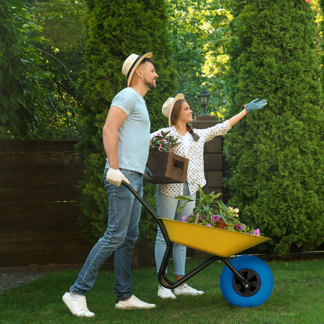 Wheelbarrow Wheel 4.00-6, Rubber Tyre With Plastic Rim, Puncture-Proof, Up To 100 Kg Replacement Black Relaxdays 600x600