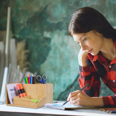 Relaxdays Document Organiser, A4 Size, 4 Compartments, Desk Storage