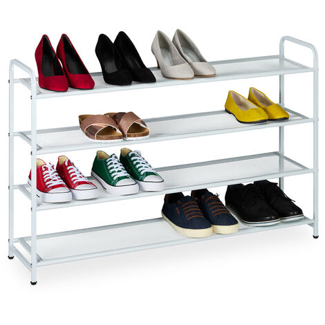 Relaxdays Shoe Rack, Storage for 16 Pairs, HxWxD: 65 x 100 x