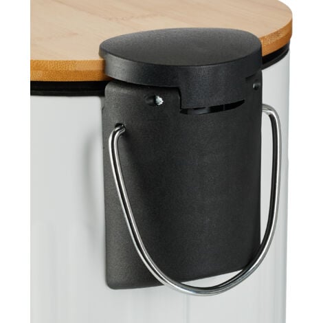 Relaxdays Step Pedal Bin, 3 Litre, Soft-close Mechanism, Removable ...