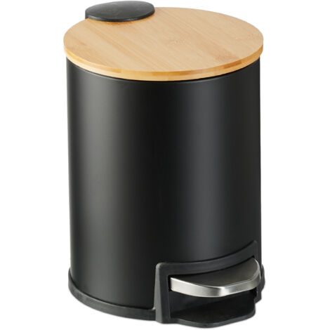 Relaxdays Step Pedal Bin, 3 Litre, Soft-close Mechanism, Removable Inside, Bathroom Cosmetic ...