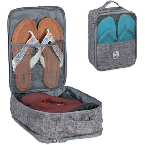 2x Shoe Bag, Travel Storage, Organiser, Fabric, Attach to Suitcase