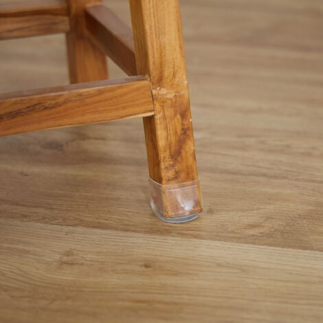 Relaxdays Chair Leg Cap Set of 32, Felt Glides for Chairs, Round Protectors against Scratches, Glides, Transparent