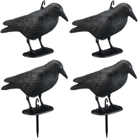Relaxdays Bird Deterrent, Set of 4, for Standing & Hanging, Plastic ...