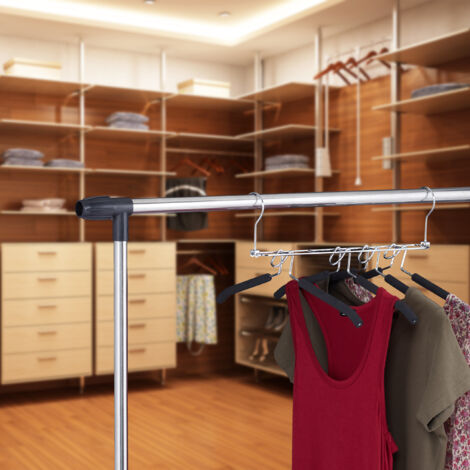 Relaxdays Set of 2 Space-Saving Multiple Clothes Hangers, 5 Slots each ...