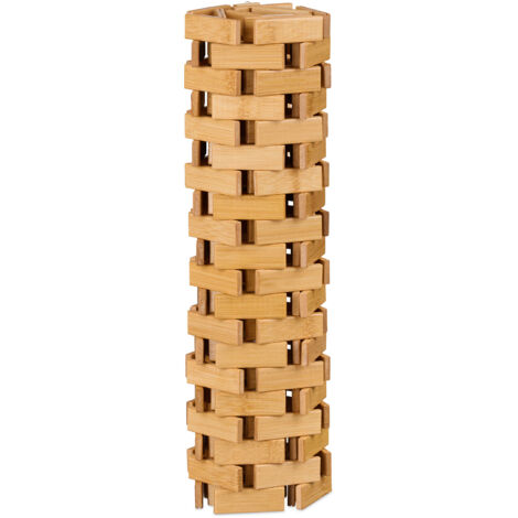 Relaxdays Bamboo Bath Mat, For The Bathroom, Stopper, Hygienic
