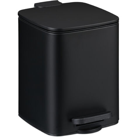 Relaxdays Bathroom Waste Bin, 6 Litre, Soft-Close Cosmetics Trash Can ...