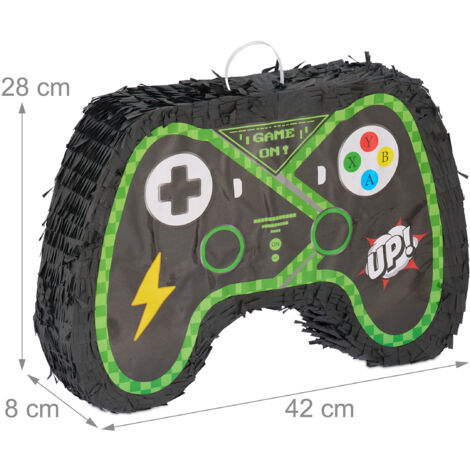 Pinata Timer Relaxdays Piñata with Accessories, Controller Design, Hanging, for Boys ...