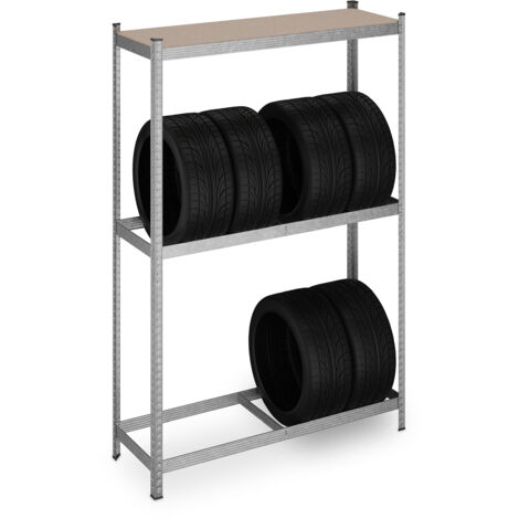 Relaxdays Tyre Rack for 8 Wheels, HWD: 180 x 120 x 40 cm, max. 795 kg ...