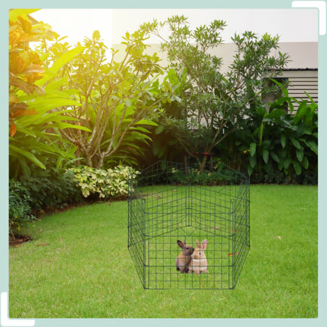 Relaxdays Garden Fence, 5 Panels, HxW: 78x75 cm Each, Arch, Pond Border, Flowerbed Edging, Push-In, Metal, Dark Green