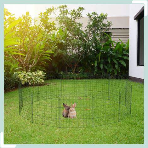 Relaxdays Garden Fence, 12 Border Panels for Pond, HxW: 78 x 75 cm each, Arch, Metal, Lawn & Bed Edging, Push-In, Green