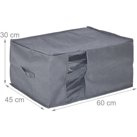 Relaxdays under-bed storage bag, zip closure, for bedding and clothes, HWD: 30 x 60 x 45 cm, colour options