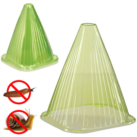 Relaxdays Plant Cloche, Set of 12, Seedling Cover, Snail & Frost Protection, HWD: 22 x 19 x 19 cm, Garden, PVC, Green (1/5)