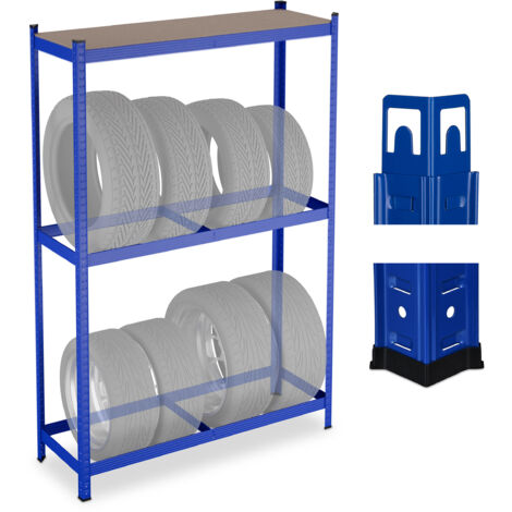 Relaxdays tyre rack for 8 tyres, HxWxD: 180 x 120 x 40 cm, 795 kg ...