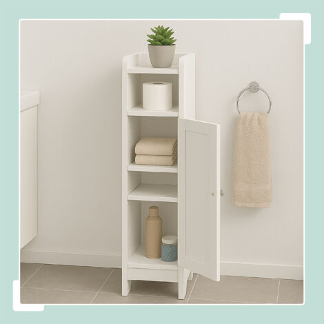 Relaxdays toiletrolhouder staand, bamboe, met reserverolhouder, 5