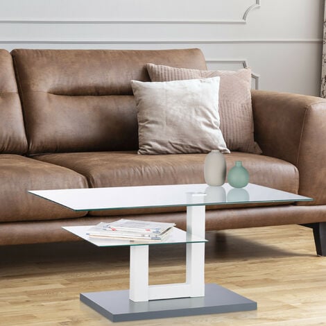 Small rectangular glass on sale coffee table