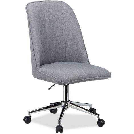 Relaxdays Swivel Office Chair, Designer Executive Chair, 120 kg Capacity, Height-Adjustable, HWD: 106 x 53 x 52 cm, Grey