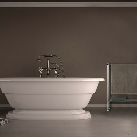 Chrome Towel Rack, 3 Tiers, Half-Round Base, Freestanding Towel Holder Metal Hwd 83x40x18 Cm Silver Relaxdays