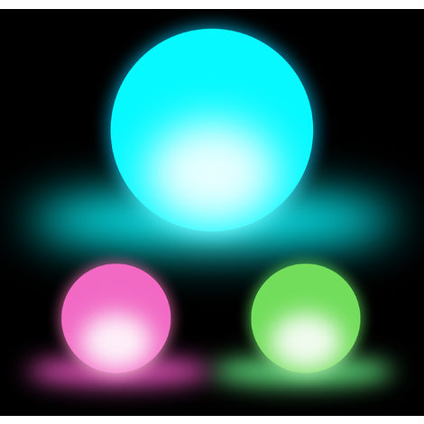 Relaxdays LED Ball Mood Lighting, LED Night Light, 3D Decor Light, 3-Piece Set, Colour Switch, D: 7.5 cm, White