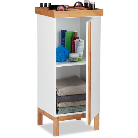 80 x 30.5 x 30.5cm MDF Bathroom Standing Cabinet Cupboard with Drawer for the Bathroom White