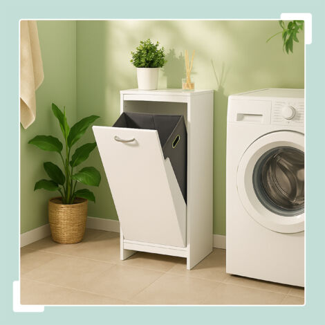 Relaxdays laundry cabinet, foldable laundry bag 48 l, HWD: 90 x 80 x 35 ... - Moisture Resistant Laundry Cabinets Storage