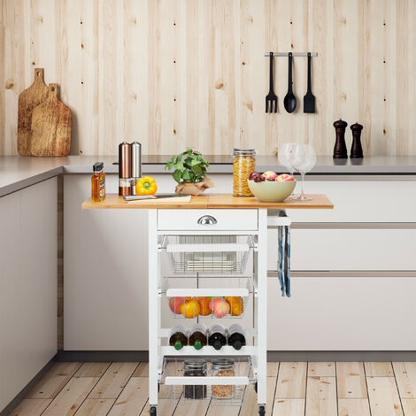 Relaxdays Kitchen Trolley with Folding ...