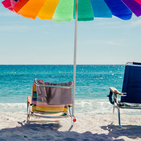 Relaxdays Parasol Ground Anchor, Screw-in, Adaptor 25 - 55 mm, Umbrella Holder, Screw-in Spike,Galvanized Steel, Silver