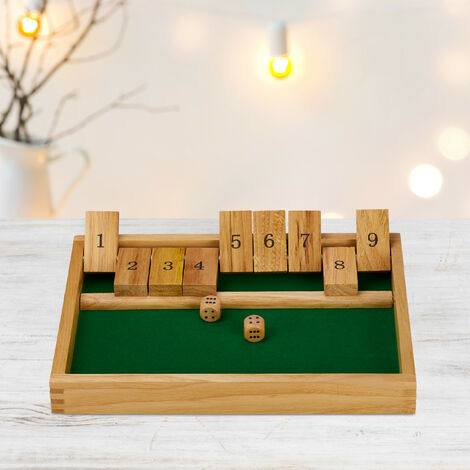 Gioco Da Tavolo Shut The Box In Legno Relaxdays | 10 Tasselli | Per 2-4 Giocatori | Bambini E Adulti | Istruzioni Incluse