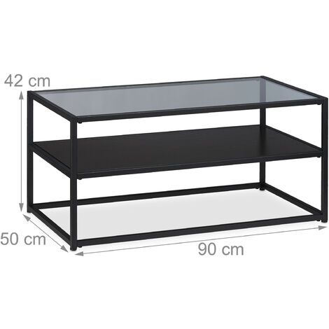 Salontafel Rechthoek - Zwart Metaal - 102x43x45cm | Leen Bakker