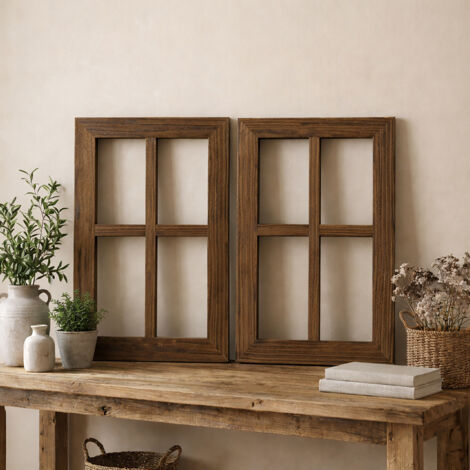 Relaxdays decorative window frames, set of 2, HB: 40x28 cm, vintage ...