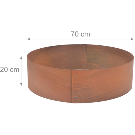 Relaxdays Planting Ring Corten Steel, HxD: 20 x 70 cm, Tree Ring Rust ...