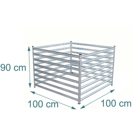 Composter Silver Relaxdays metal composter, garden compost bin, HWD: 90x100x100 cm, 900 ...