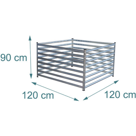 Composter Silver Relaxdays galvanised steel compost bin, garden composter, HWD ...